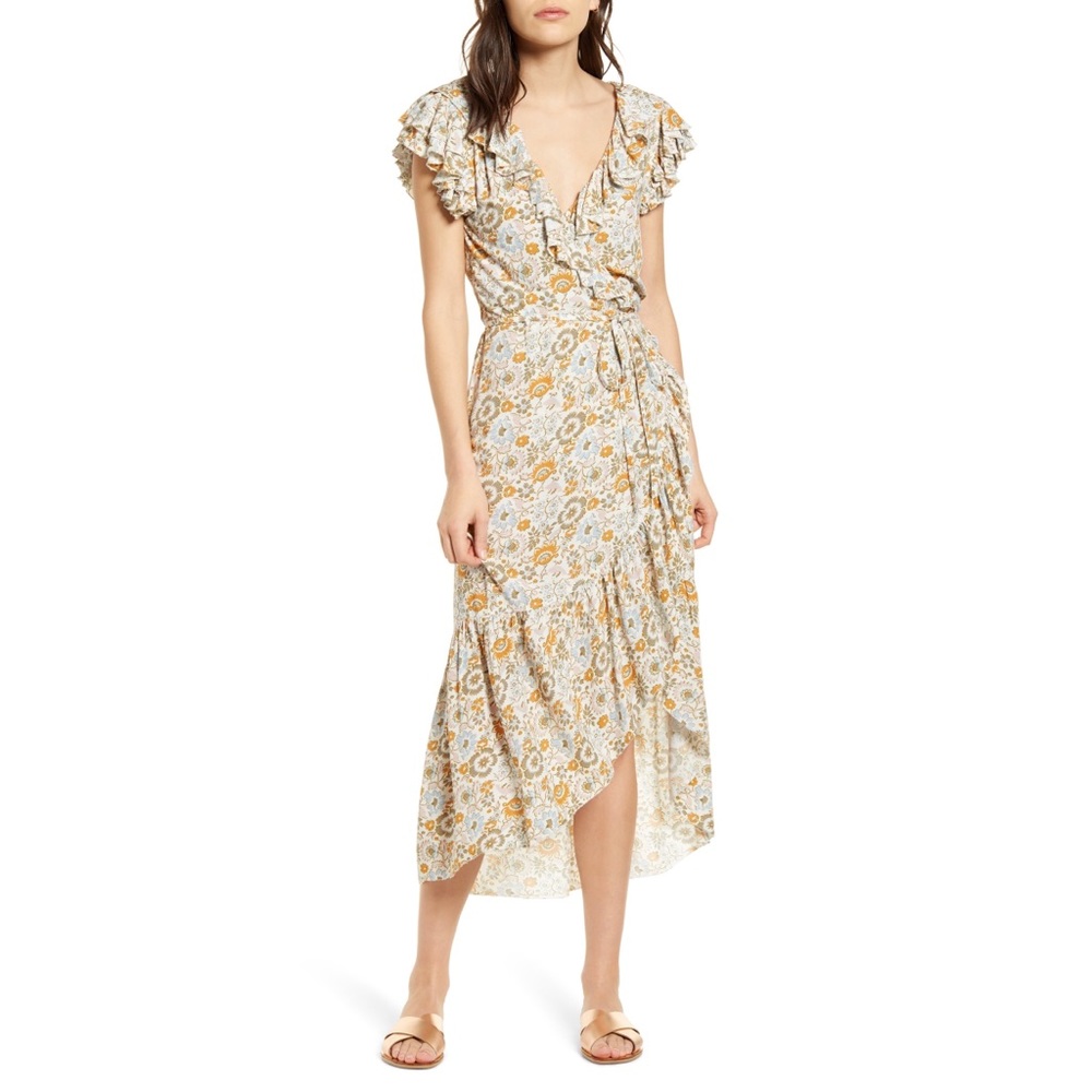 Faherty Carmen Floral Ruffle Wrap Dress